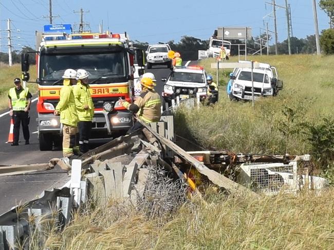 A man has been flown to the Princess Alexandra Hospital following an early morning crash at Campbells Gully (Photo: Warwick Daily News)