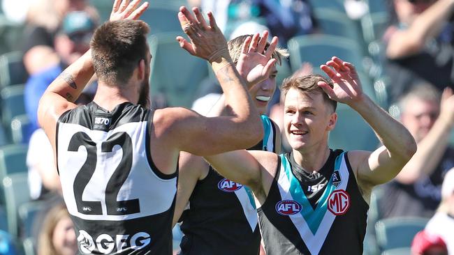 Port Adelaide should finish on top of the ladder. Picture: Sarah Reed