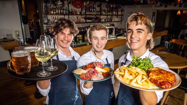 New Duke of Wellington staff members Andrew Van Keulen, Connor Klemm and Jacob Picture: Jake Nowakowski