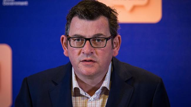 Daniel Andrews speaks to the media. Picture: Getty Images.