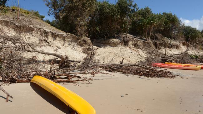 Erosion on Clarkes Beach (pictured) and Main Beach in Byron Bay has been subjected to ongoing media coverage; some businesses say this has deterred potential customers and hurt their bottom line.