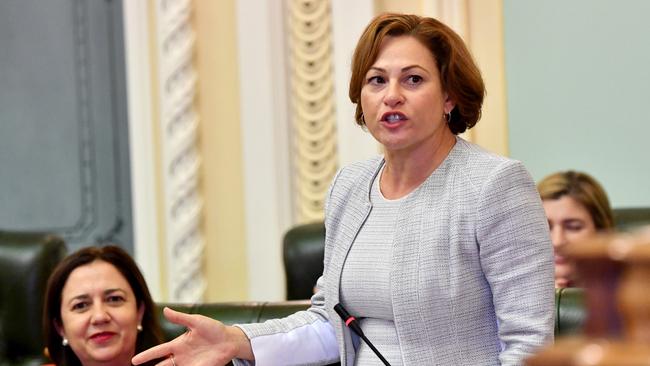 Queensland Premier Annastacia Palaszczuk, left, and Deputy Premier Jackie Trad, right. Picture: AAP