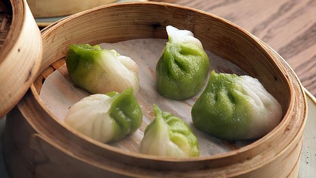 Savory prawn dumplings at Lotus at The Galeries in the Sydney CBD. Picture: John Fotiadis