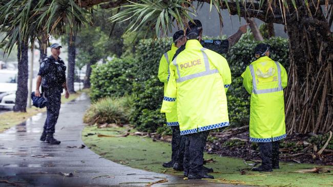 Police in Surfers Paradise. Picture: Nigel Hallett