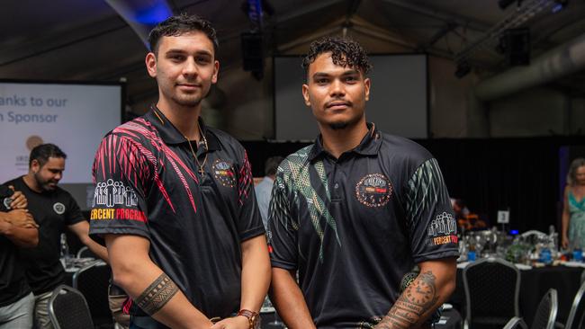 Dante Rodrigues and Jahdai Vigona at International Men's Day Lunch at the Darwin Turf Club Pavilion, Darwin. Picture: Pema Tamang Pakhrin