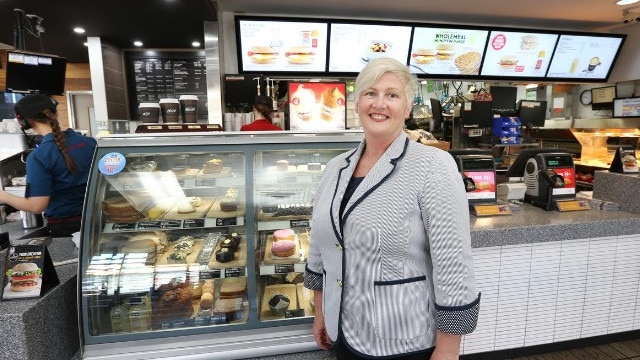 Ann Brown is Queensland’s longest-serving Macca’s employee, not to mention a franchisee of four stores employing 400 staff. Picture: Annette Dew