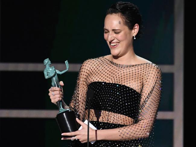 Phoebe Waller-Bridge thanked her abs. Picture: AFP