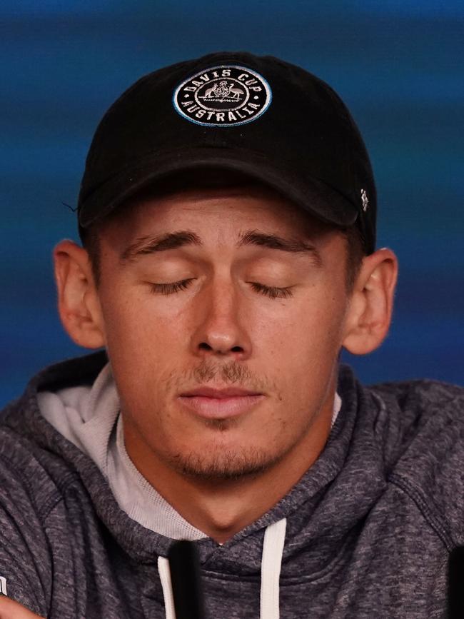 Devastated de Minaur. Picture: AAP/Scott Barbour