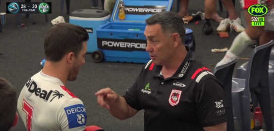 Shane Flanagan and Ben Hunt in a heated exchange