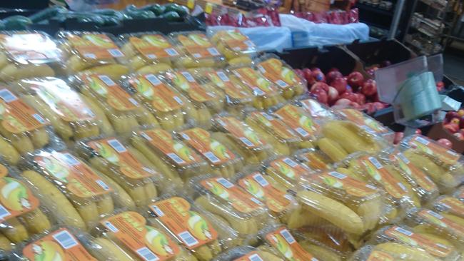 This banana aisle in Woolworths has people talking. Picture: Reddit.