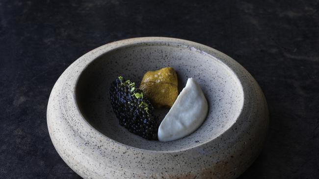 Tasmanian sea urchin with caviar and bunya bunya.