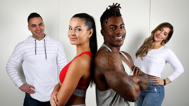 22/08/17 Ryderwear owners David and Natalie Lukic (back) with models Dasha Gaivoronski and Freshian Rucker wearing Ryderwear sports fashion. photo Calum Robertson