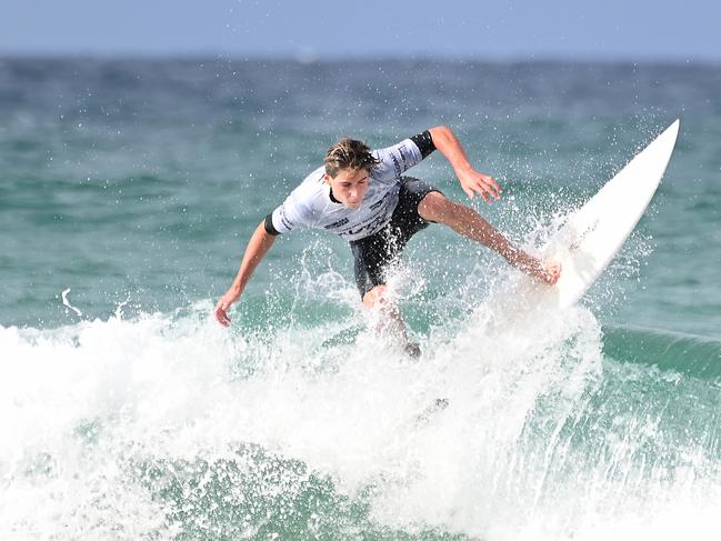 The finals of the boys individual events at the Australian Interschools Surfing Championships Friday May 24, 2024. Picture, John Gass