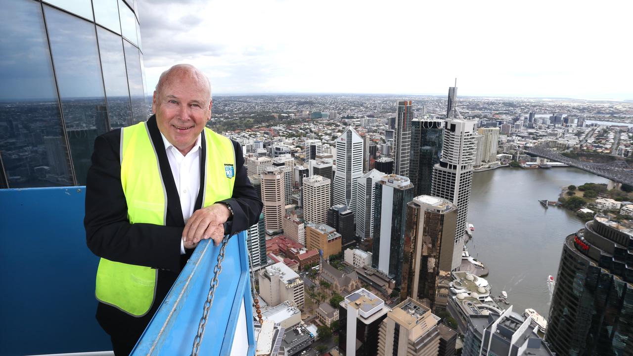 ON TOP: Architect Noel Robinson from NRA Collaborative at Brisbane’s Sky Tower. Picture: Richard Waugh