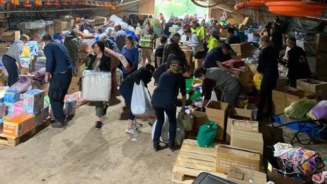 A warehouse that Gruyere CFA used to store some of the donations was a hive of activity.