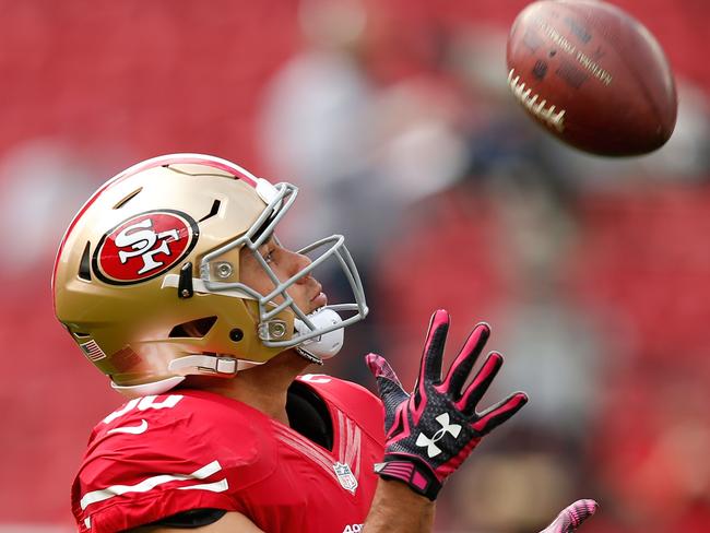 San Francisco 49ers Colin Kaepernick (7) scrambles in the second quarter  against the Baltimore Ravens at Levi's Stadium in Santa Clara, California  on October 18, 2015. The 49ers defeated the Ravens 25-20.