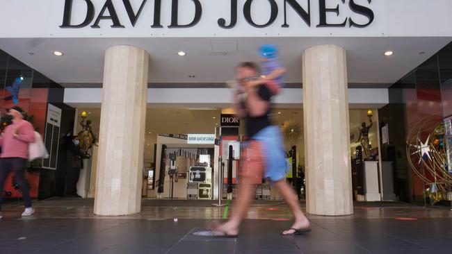 The department store revealed that David Jones sales over the 26-week period declined by 8.8 per cent and by 10.5 per cent in comparable stores. Photo Luis Enrique Ascui