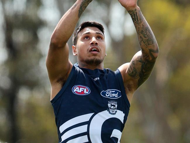 Tim Kelly at Geelong football training. Picture: Alison Wynd