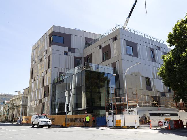 The Hedberg building under construction in Hobart. Picture: CHRIS KIDD