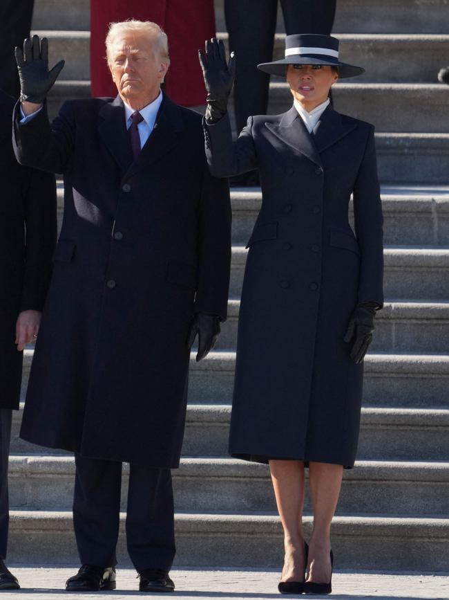 The outfit doesn’t appear to be as expensive as some of the 53-year-old’s previous First Lady looks. Picture: Chris KLEPONIS / POOL / AFP