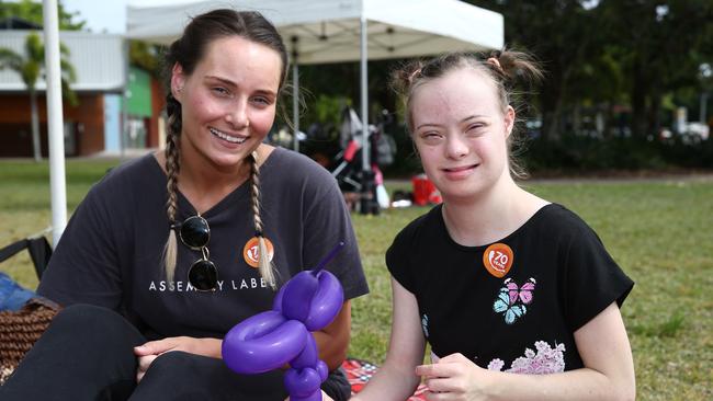 Kate Engwerda and Chelsea Rowley at a family fun day to celebrate 70 years. PICTURE: BRENDAN RADKE