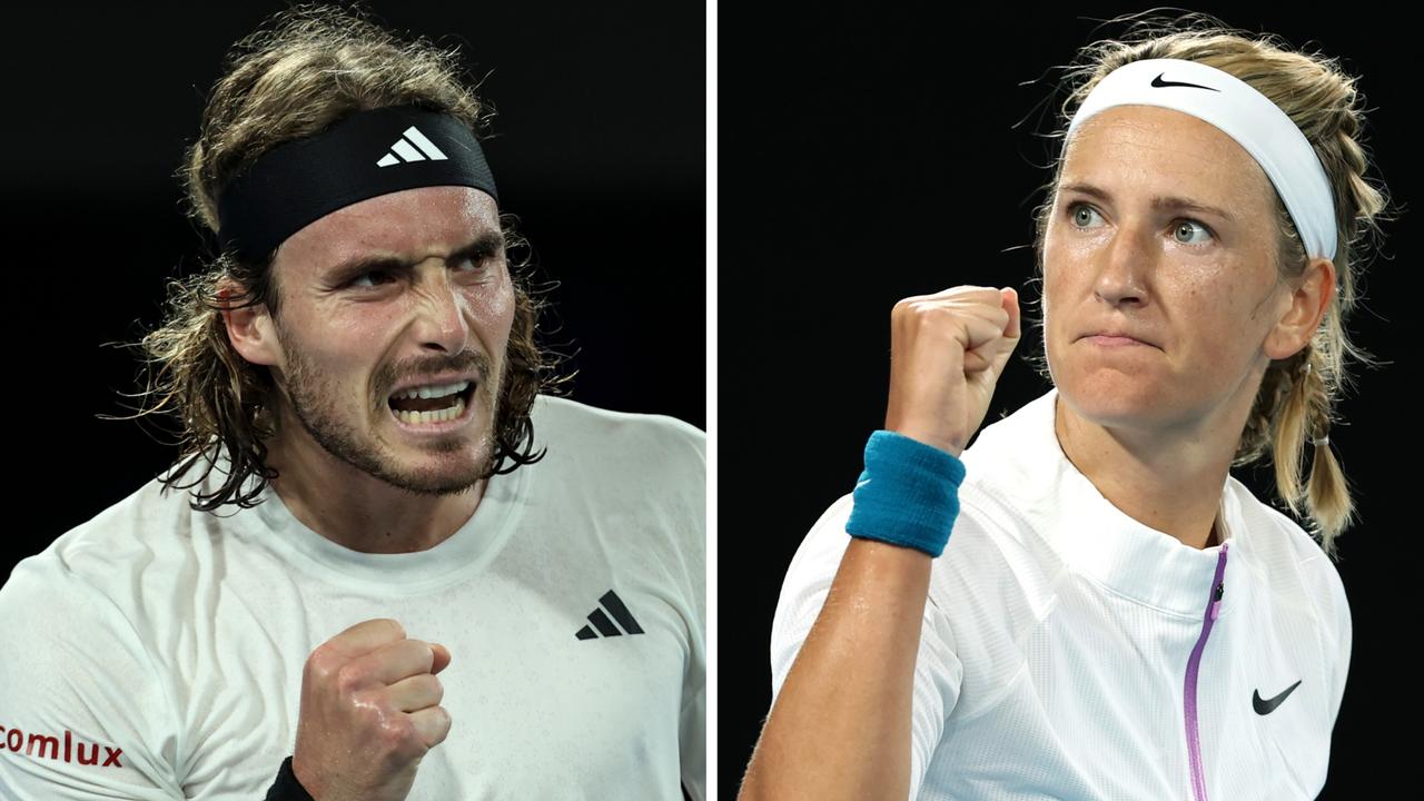 Stefanos Tsitsipas and Victoria Azarenka.