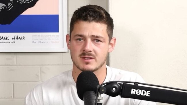 East Perth footballer Hamish Brayshaw went on the Shelter FootyChat podcast to discuss brother Angus’ concussion. Photo: BackChat Studios, YouTube