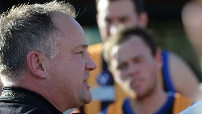 VAFA footy: University Blacks V St Bernard's. St. Bernards coach