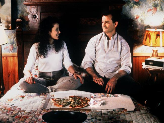 Andie MacDowell and Bill Murray in a scene from the film Groundhog Day