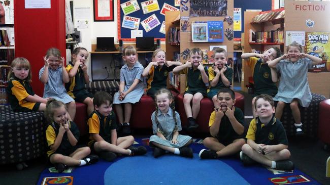My First Year 2022: Walloon State School ‘The Bilbies’ prep class. (Top row: Bella, name omitted, Evie, Marley, Elleah, Ryan, Arlo, Jack, Grace. Seated: Ivie, Tobias, Ava, Eli, Kael.)
