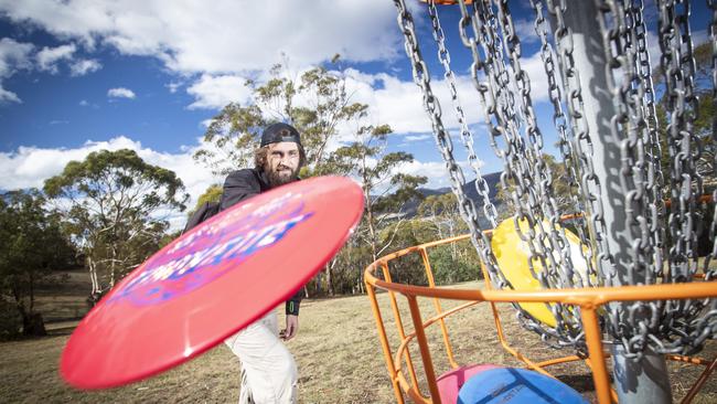 A new form of golf will hit the Clarence Valley on Thursday July 9, With Iluka Golf Club opening their new disc golf course. Pictured is Steve Wright, winner of the 2020 Tasmanian Disc Golf Championships. Picture: LUKE BOWDEN