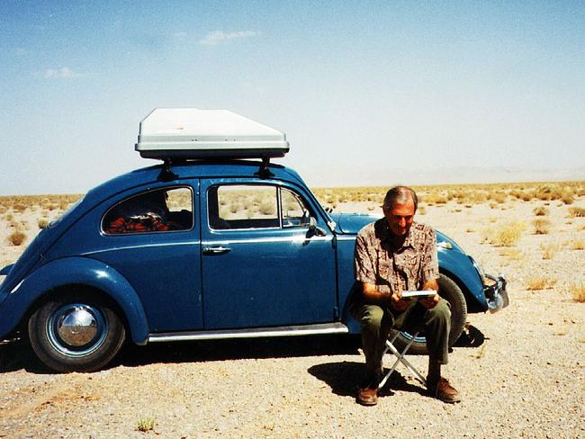 Ivan Hodge pictured with the car in 1996 during one of its many travels.