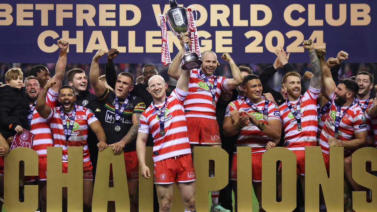 The Wigan Warriors got bragging rights over the Panthers. (Photo by Lewis Storey/Getty Images)