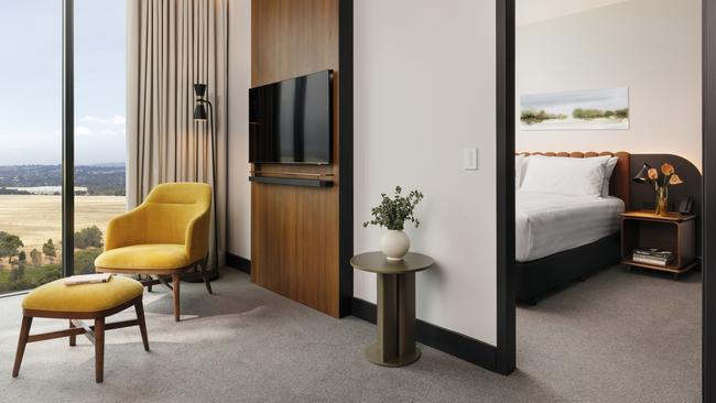 Inside one of the rooms at the Crowne Plaza Adelaide Mawson Lakes. Picture: Supplied