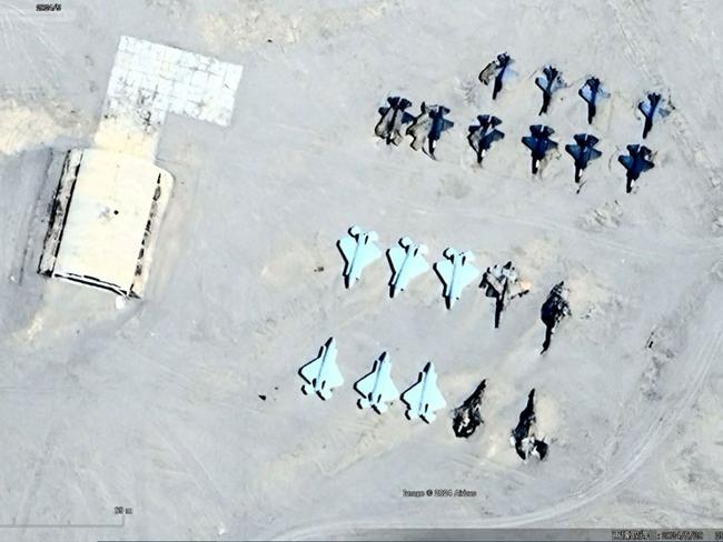 The mock-ups of F-35 and F-22 fighter jets were spotted in the Taklamakan desert, a remote part of Xinjiang province