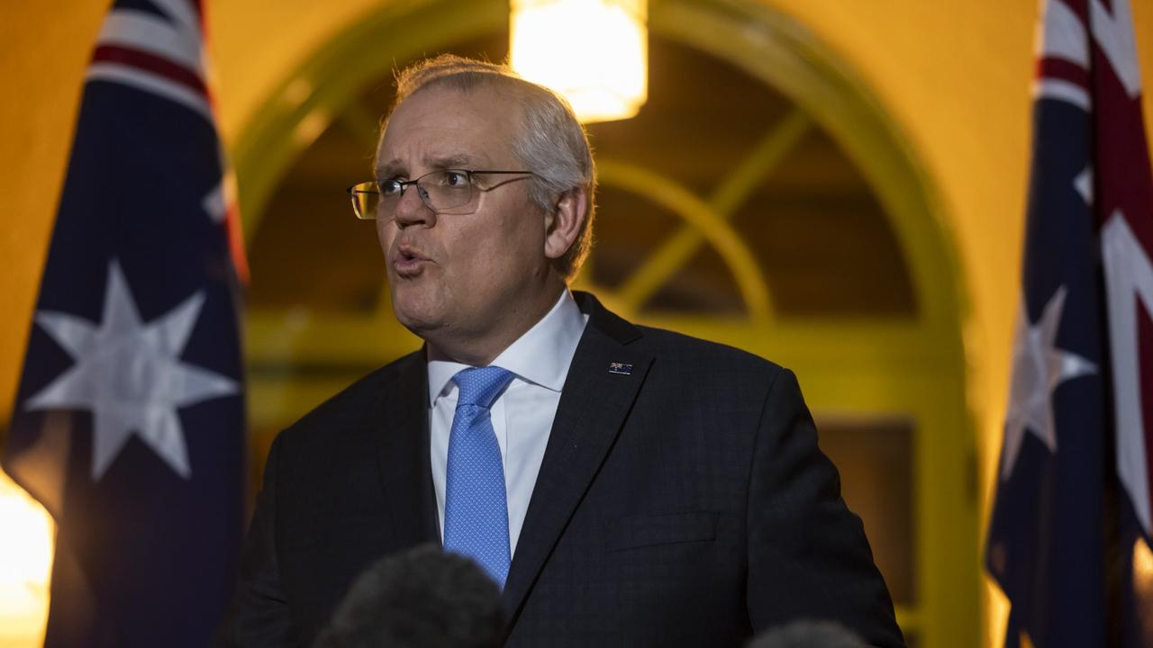 Morrison said the country could be lockdown-free by Christmas. Picture: NCA NewsWire / Martin Ollman