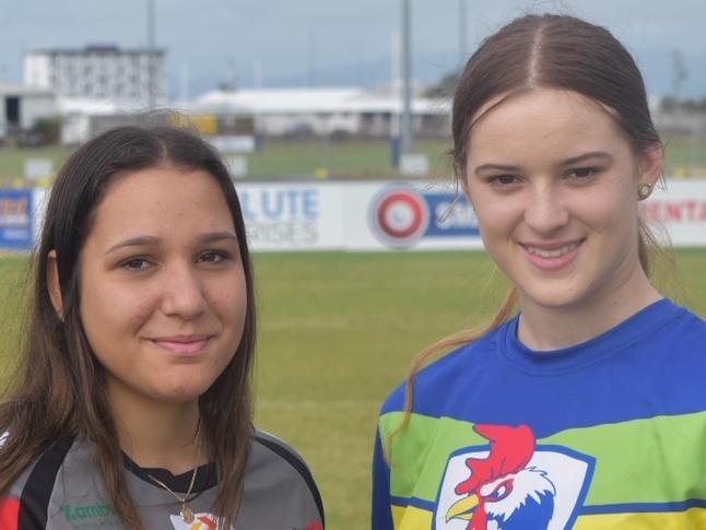 Schoolmates Eva Neilson (L) and Emily Bella will face off in the U17s girls grand final on Saturday. Picture: Matthew Forrest