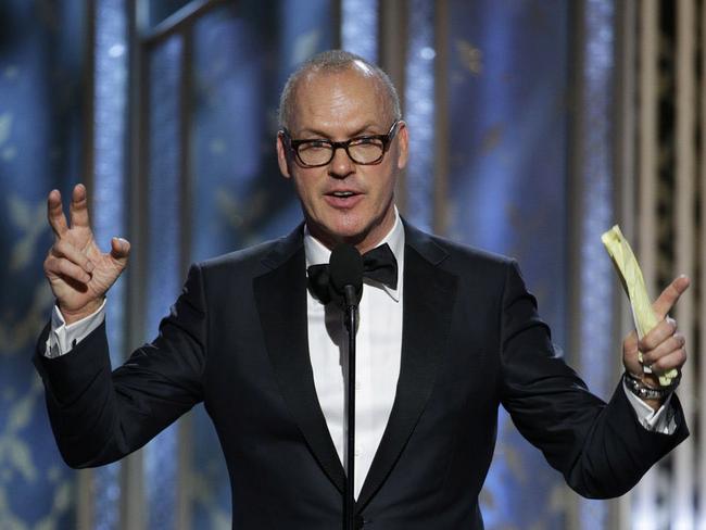 Michael Keaton accepts the award for best actor in a motion picture — comedy or musical.