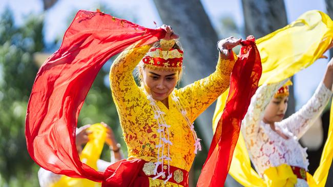 The Alice Springs Indonesian Association’s performance at the 2024 Big Day Out in Harmony. Picture: Lisa Hatz