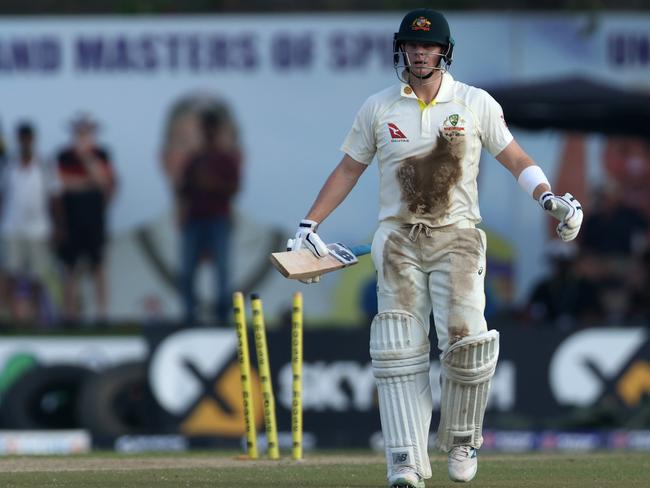 Steve Smith arked up at Khawaja. Picture: Buddhika Weerasinghe/Getty