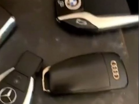 A set of keys is shown suggesting the number of cars stolen by the gang.