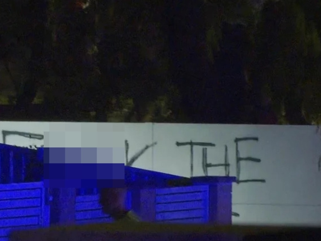Anti-Semitic slurs were sprayed onto an external wall of the facility. Picture: Alex Ryvchin/Twitter