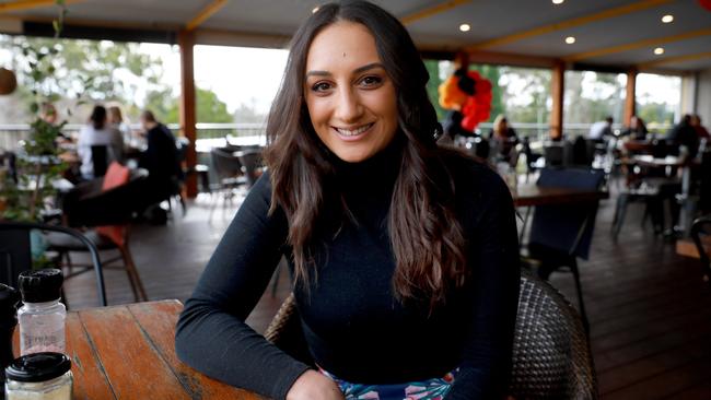 MasterChef winner Larissa Takchi at her family’s Wild Pear Cafe. Picture: Angelo Velardo