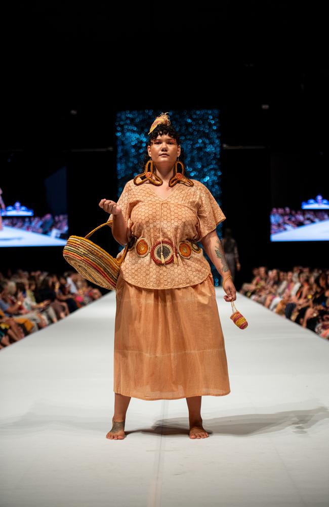 2024 Country to Couture at the Darwin Convention Centre showcases hand-designed First Nations fashion. Picture: Pema Tamang Pakhrin