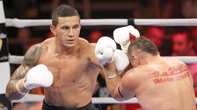 Sonny Bill Williams in the ring . Pic Nathan Richter 