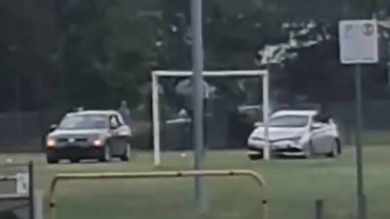 Two stolen vehicles spotted driving dangerously at the Burt St soccer fields in Aitkenvale. Picture: Supplied