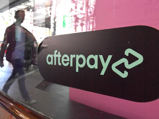 BRISBANE, AUSTRALIA - NewsWire Photos April 23, 2021: Business stock images of Buy now pay later Zip and Afterpay signs on shop fronts in Brisbane.Picture: NCA NewsWire / John Gass