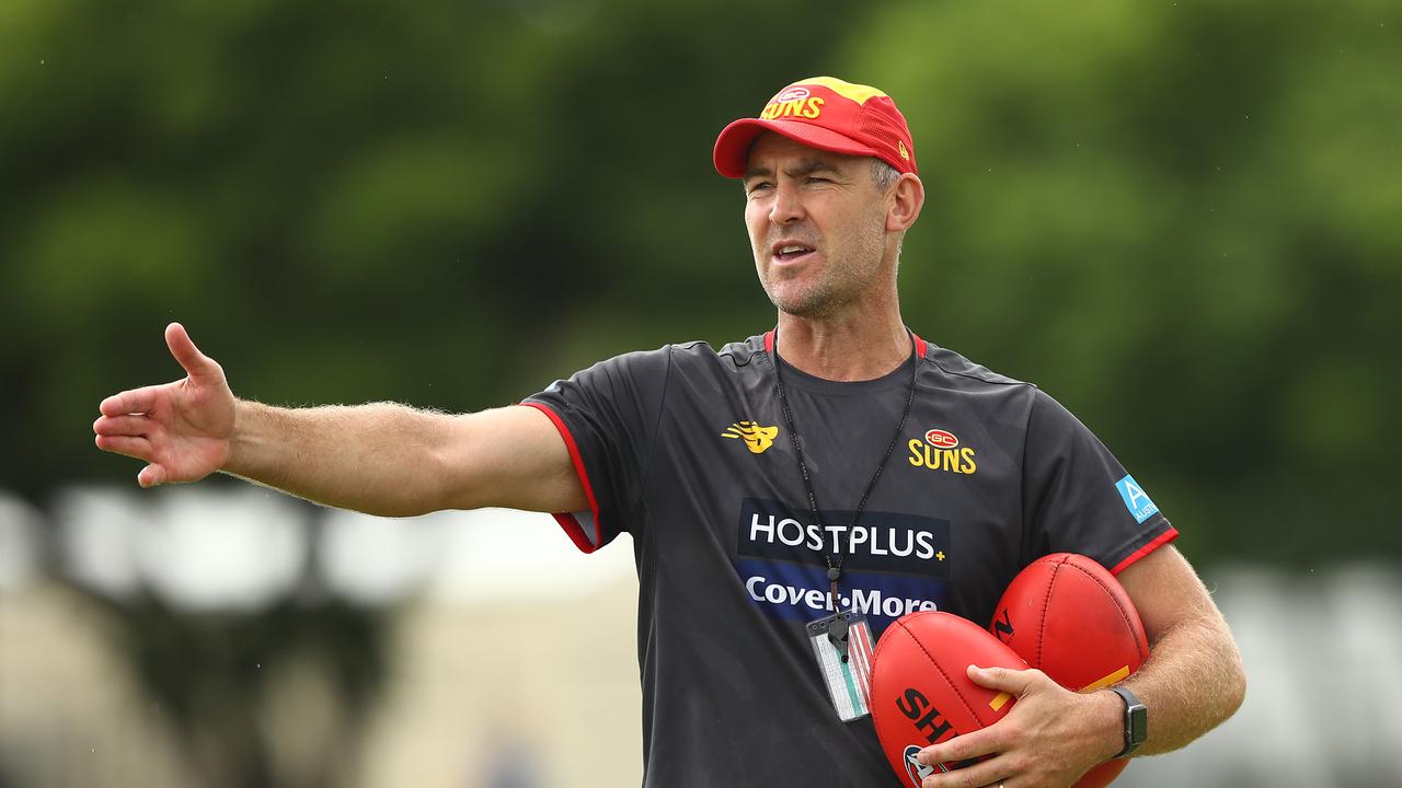 GOLD COAST, AUSTRALIA - JANUARY 28: Senior Assistant Coach Steven King during the Gold Coast Suns AFL training session at Metricon Stadium on January 28, 2022 in Gold Coast, Australia. (Photo by Chris Hyde/Getty Images)