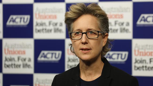 ACTU Secretary Sally McManus rubbished the RBA governor’s warning. Picture: Brendan Beckett