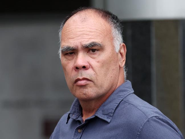 Michael Leonard Hong leaving Brisbane Arrest Court,  who is charged with common assault while on duty as a Protective Services Group staff member at Queensland Police. Picture: Liam Kidston